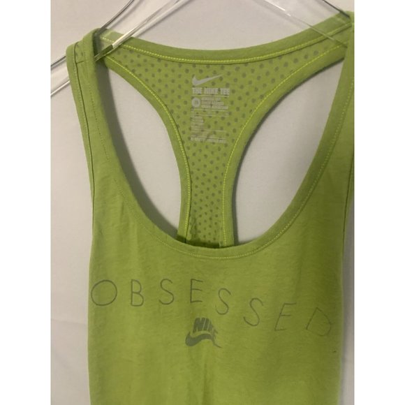 The Nike Tee Athletic Cut Women’s M Lime Tanktop Racerback Workout - Picture 2 of 6